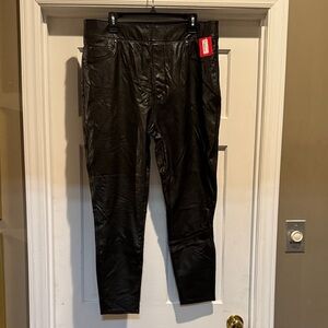 NWT Spanx Black Faux Leather Leggings, 1X